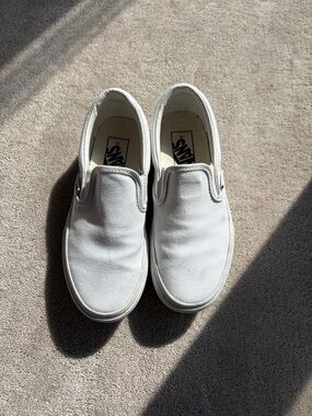 Vans White Slip-On Platform Loafers
